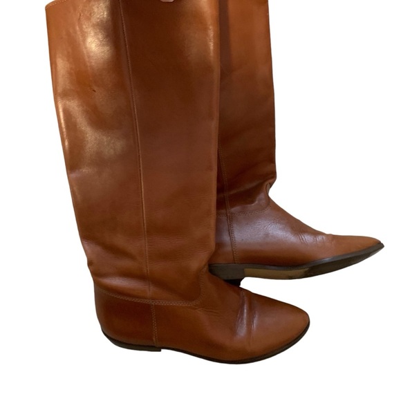 Brown genuine leather riding boots knee high made in Brazil 7.5 - Picture 4 of 5